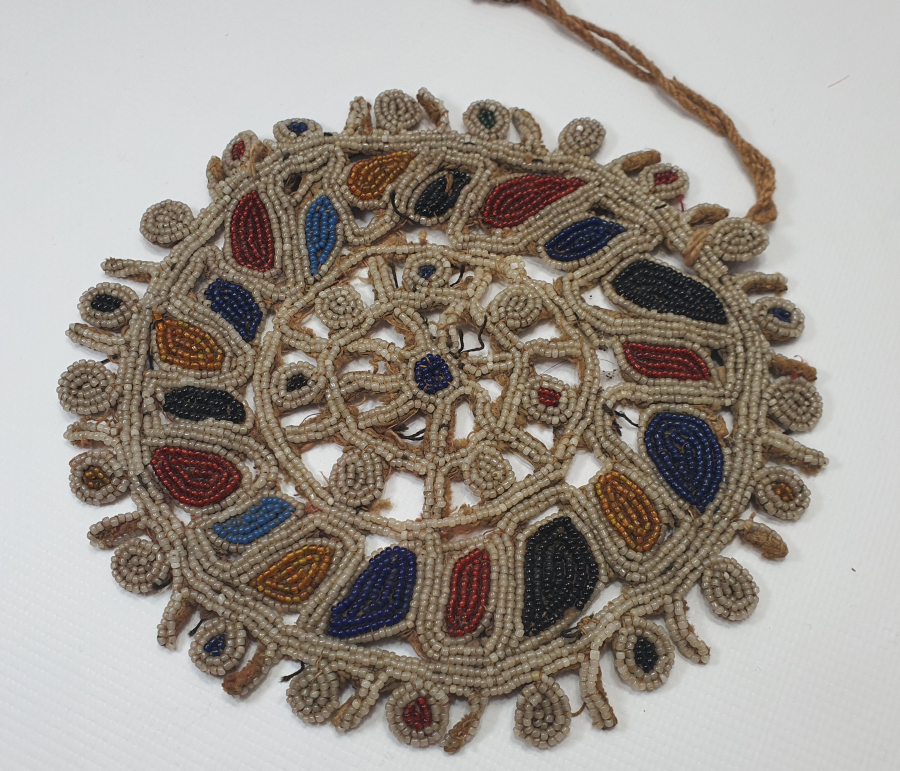 OSMANLI DÖNEMİ NADİR FORMDA BONCUK İŞİ GELİN TEPELİĞİ