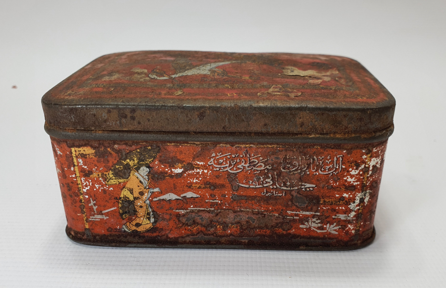 OSMANLI DÖNEMİ ÜZERİ OSMANLICA YAZILI ÇAY KUTUSU