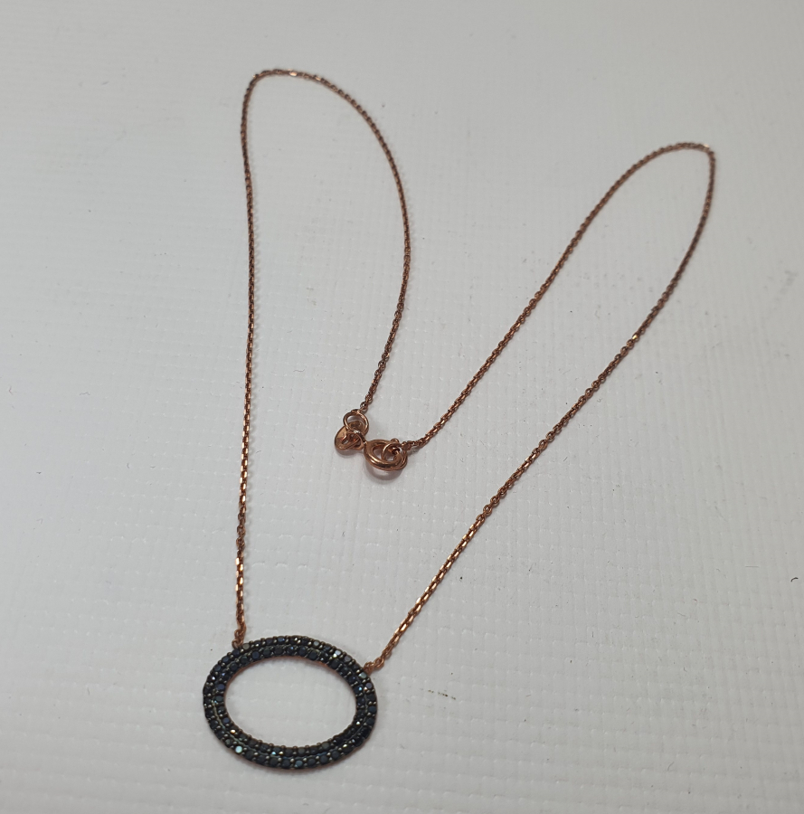 ÜZERİ GRANAT TAŞLI GÜMÜŞ KOLYE 