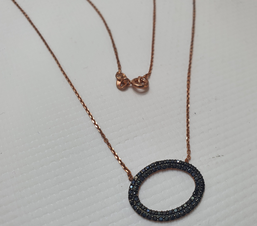 ÜZERİ GRANAT TAŞLI GÜMÜŞ KOLYE 