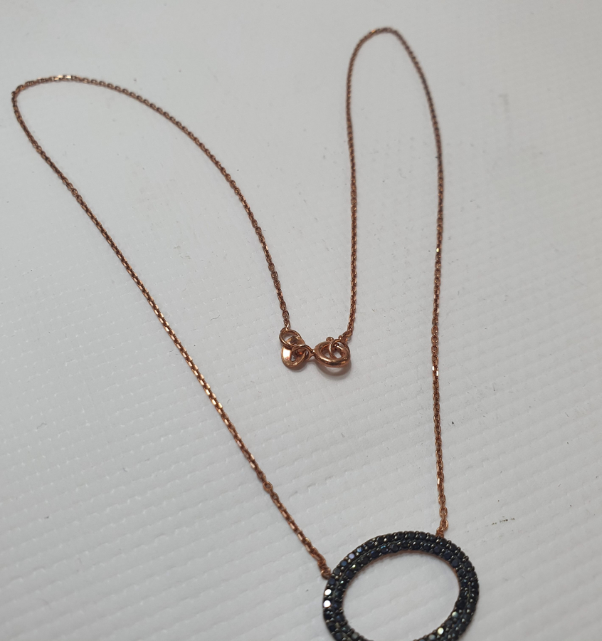 ÜZERİ GRANAT TAŞLI GÜMÜŞ KOLYE 