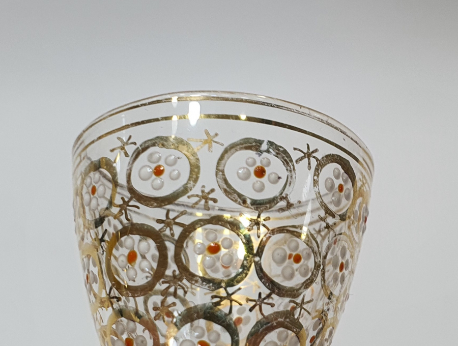 ÜZERİ ALTIN VERMEY VE MİNELİ LİKÖR BARDAĞI