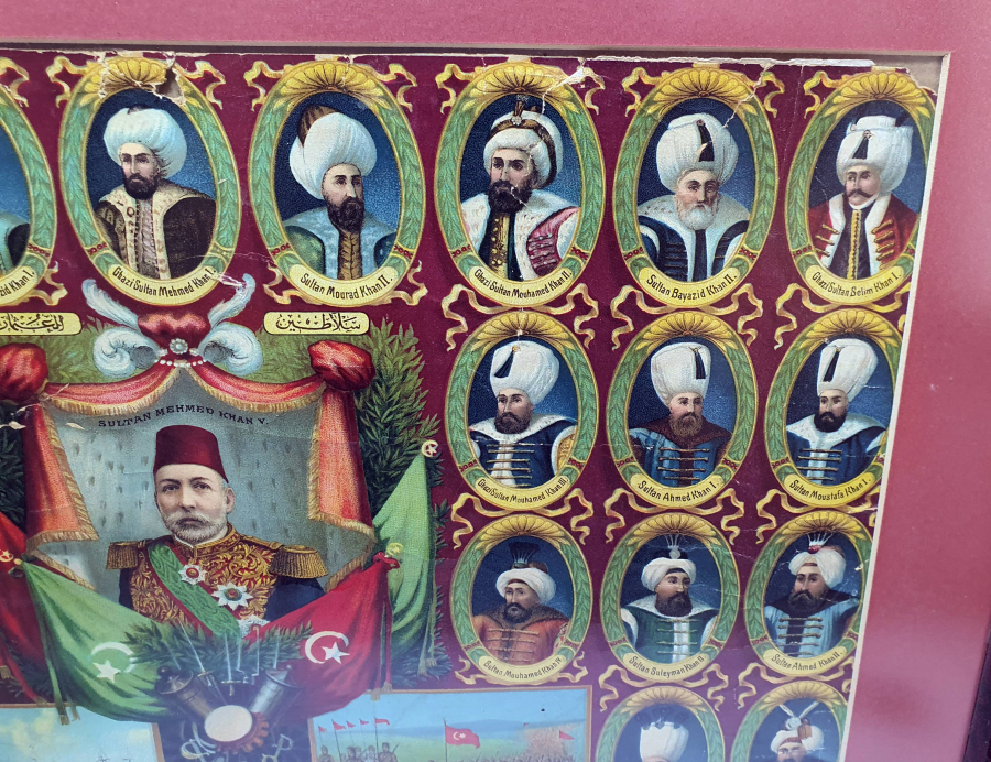 MEHMED REŞAD HAN 'A KADAR OLAN PADİŞAHLARI GÖSTEREN 1915 YILI AFİŞ