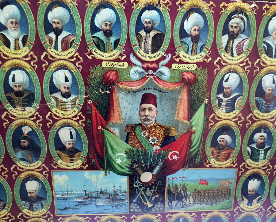 MEHMED REŞAD HAN 'A KADAR OLAN PADİŞAHLARI GÖSTEREN 1915 YILI AFİŞ