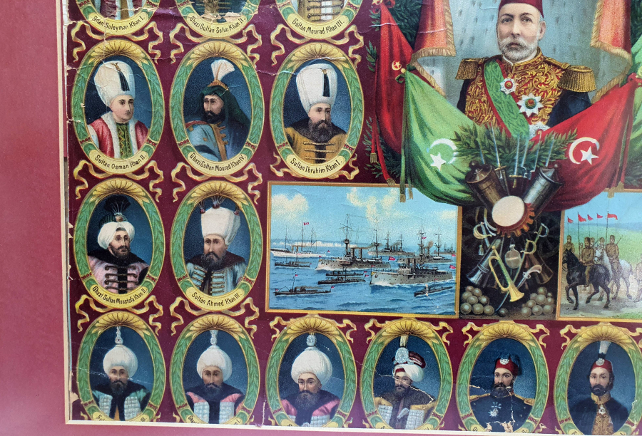 MEHMED REŞAD HAN 'A KADAR OLAN PADİŞAHLARI GÖSTEREN 1915 YILI AFİŞ