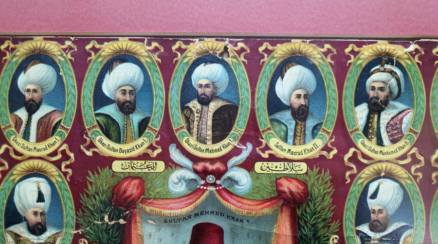 MEHMED REŞAD HAN 'A KADAR OLAN PADİŞAHLARI GÖSTEREN 1915 YILI AFİŞ