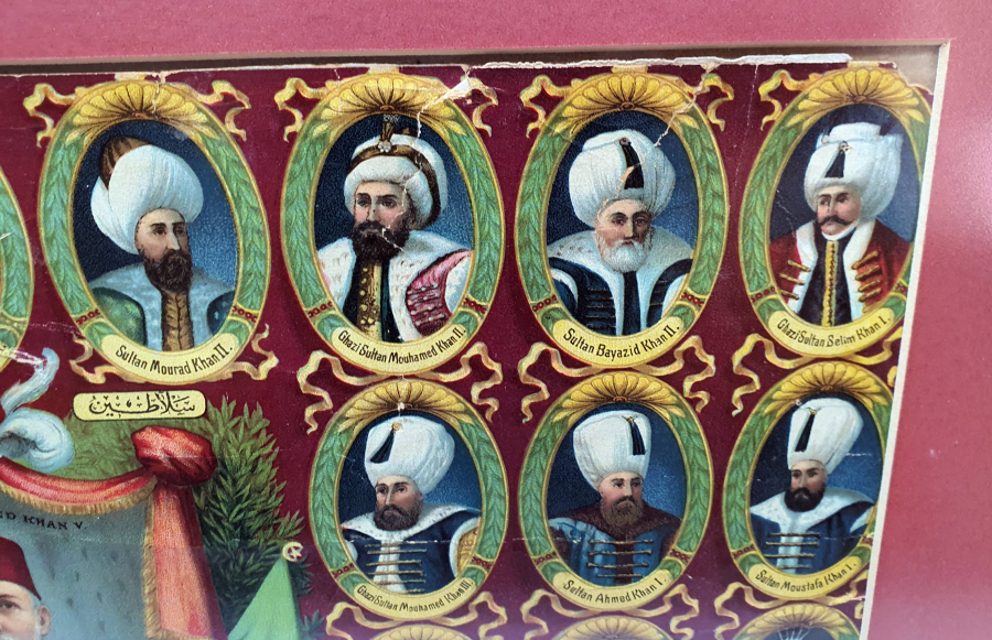 MEHMED REŞAD HAN 'A KADAR OLAN PADİŞAHLARI GÖSTEREN 1915 YILI AFİŞ