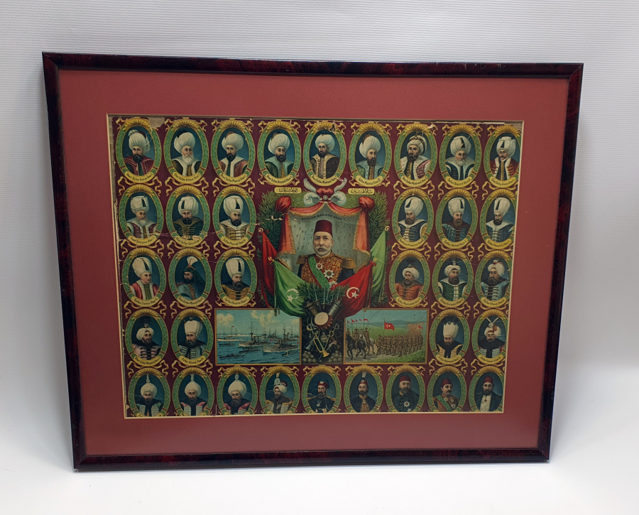 MEHMED REŞAD HAN 'A KADAR OLAN PADİŞAHLARI GÖSTEREN 1915 YILI AFİŞ