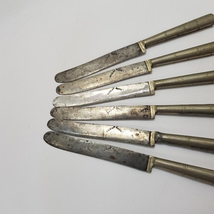 BURSA İŞİ GÜMÜŞ SAPLI KAHVALTI BIÇAĞI SETİ 