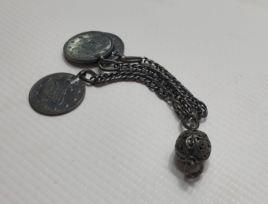 OSMANLI DÖNEMİ GÜMÜŞ TESBİH SALLAMASI - PÜSKÜLÜ