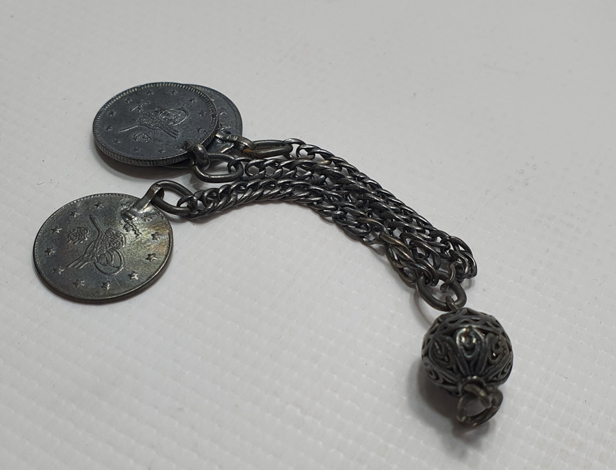 OSMANLI DÖNEMİ GÜMÜŞ TESBİH SALLAMASI - PÜSKÜLÜ