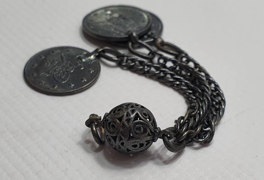 OSMANLI DÖNEMİ GÜMÜŞ TESBİH SALLAMASI - PÜSKÜLÜ