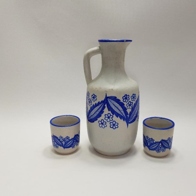 SANATÇI GORBON IŞIL İMZALI SÜRAHİ VE İKİ BARDAĞI 