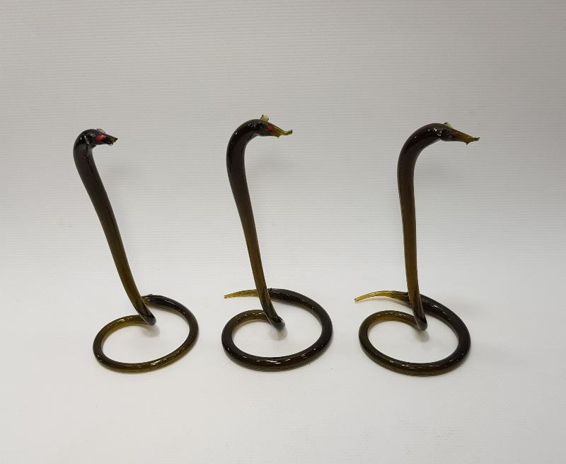 1970'LERDEN ÜÇ ADET MURANO YILAN BİBLOSU 