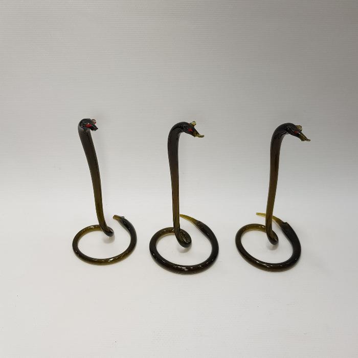 1970'LERDEN ÜÇ ADET MURANO YILAN BİBLOSU 