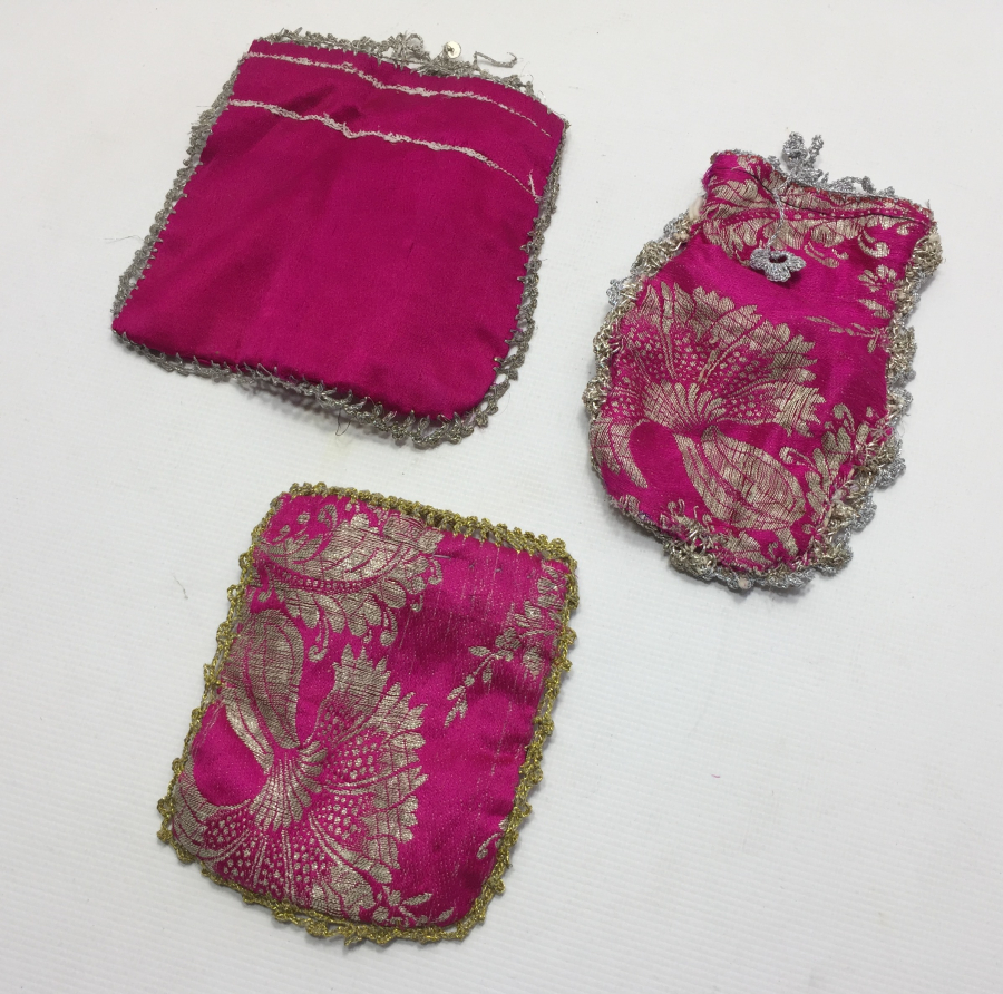 OSMANLI DÖNEMİ 3 ADET ELMASİYE KESE