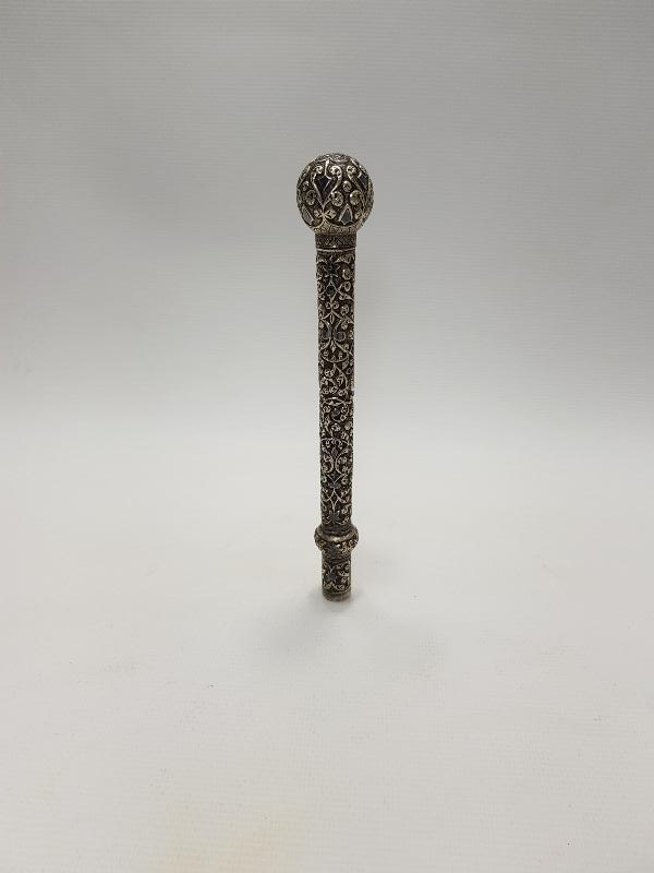 OSMANLI DÖNEMİ SAVATLI GÜMÜŞ KIRBAÇ SAPI 