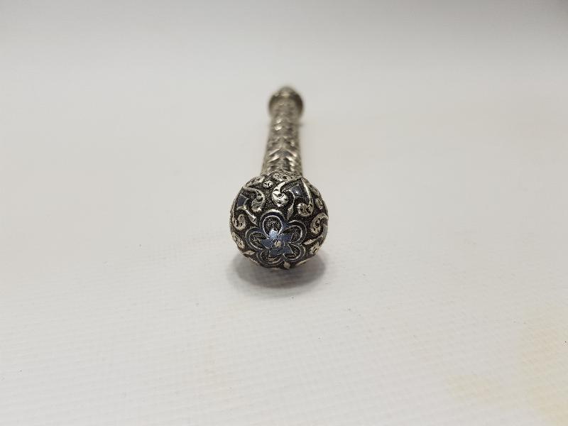 OSMANLI DÖNEMİ SAVATLI GÜMÜŞ KIRBAÇ SAPI 