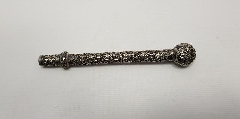 OSMANLI DÖNEMİ SAVATLI GÜMÜŞ KIRBAÇ SAPI 