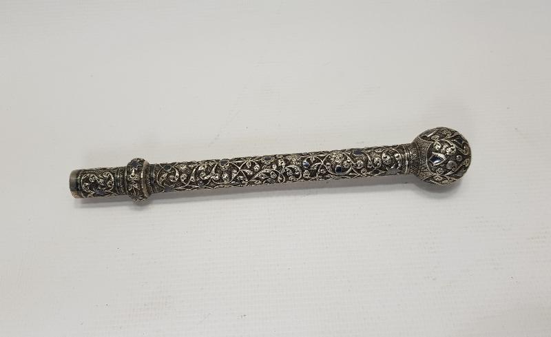 OSMANLI DÖNEMİ SAVATLI GÜMÜŞ KIRBAÇ SAPI 