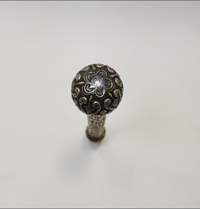 OSMANLI DÖNEMİ SAVATLI GÜMÜŞ KIRBAÇ SAPI 