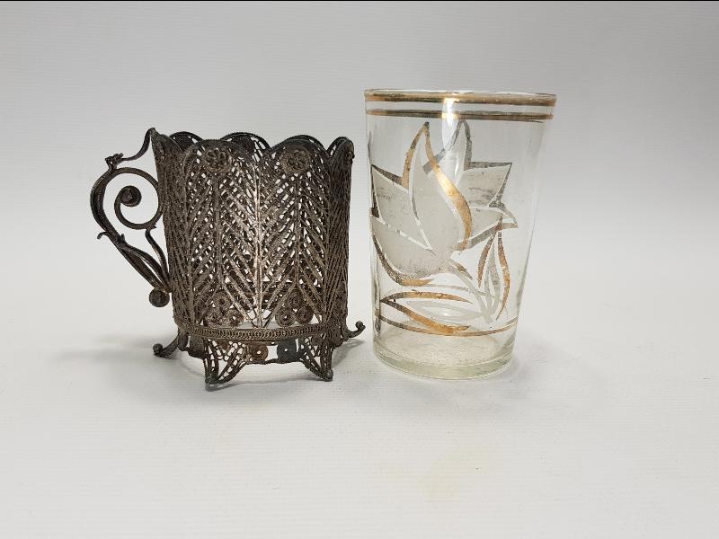 TELKARİ GÜMÜŞ ISTAKA VE BARDAĞI