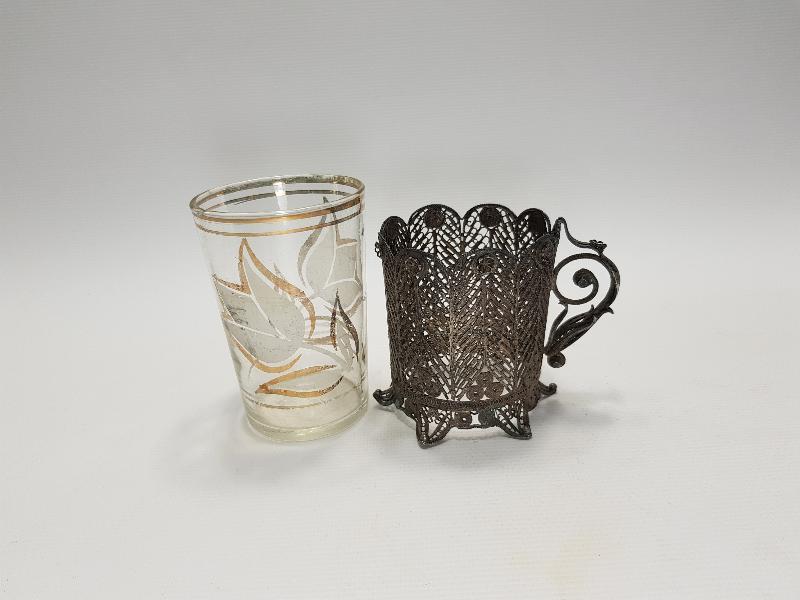 TELKARİ GÜMÜŞ ISTAKA VE BARDAĞI