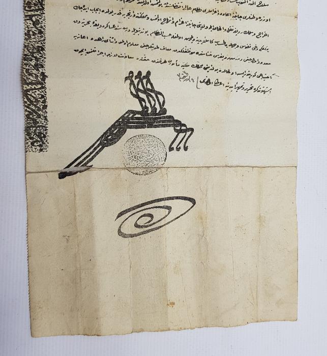 ENVER PAŞA PENÇE MÜHÜRLÜ OSMANLICA DENİZCİ REDİF TEZKERESİ