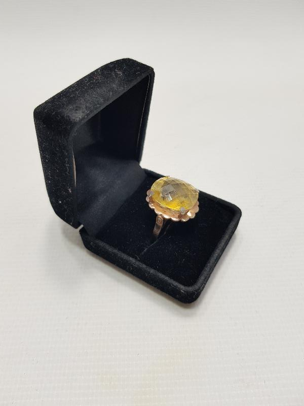 SİTRİN TAŞLI ALTIN YÜZÜK 