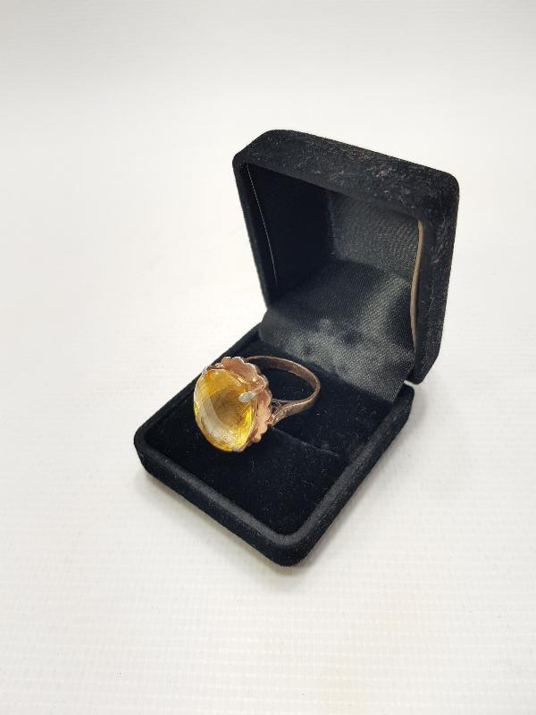 SİTRİN TAŞLI ALTIN YÜZÜK 