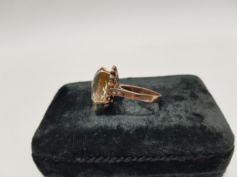 SİTRİN TAŞLI ALTIN YÜZÜK 