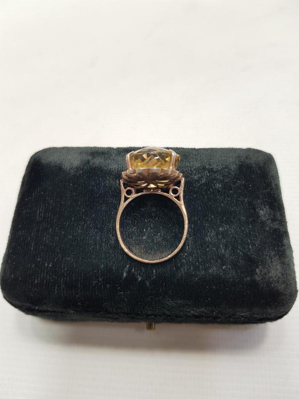 SİTRİN TAŞLI ALTIN YÜZÜK 