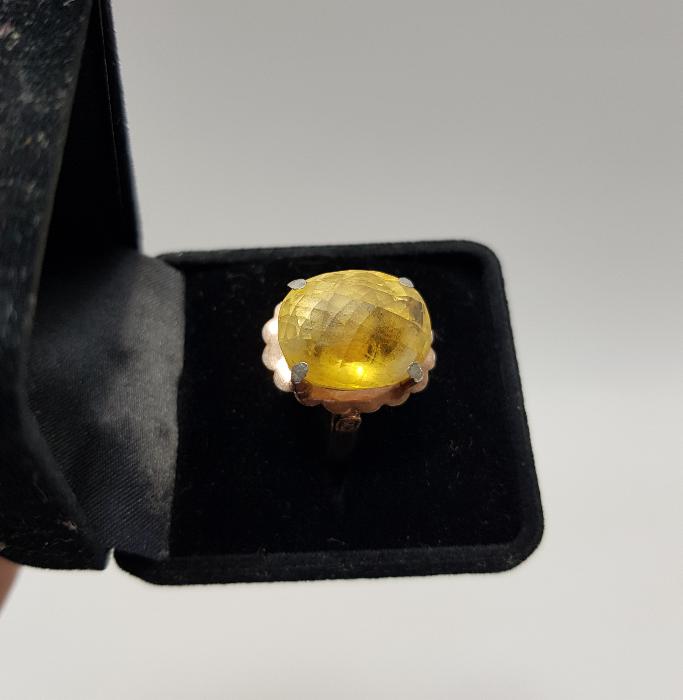 SİTRİN TAŞLI ALTIN YÜZÜK 