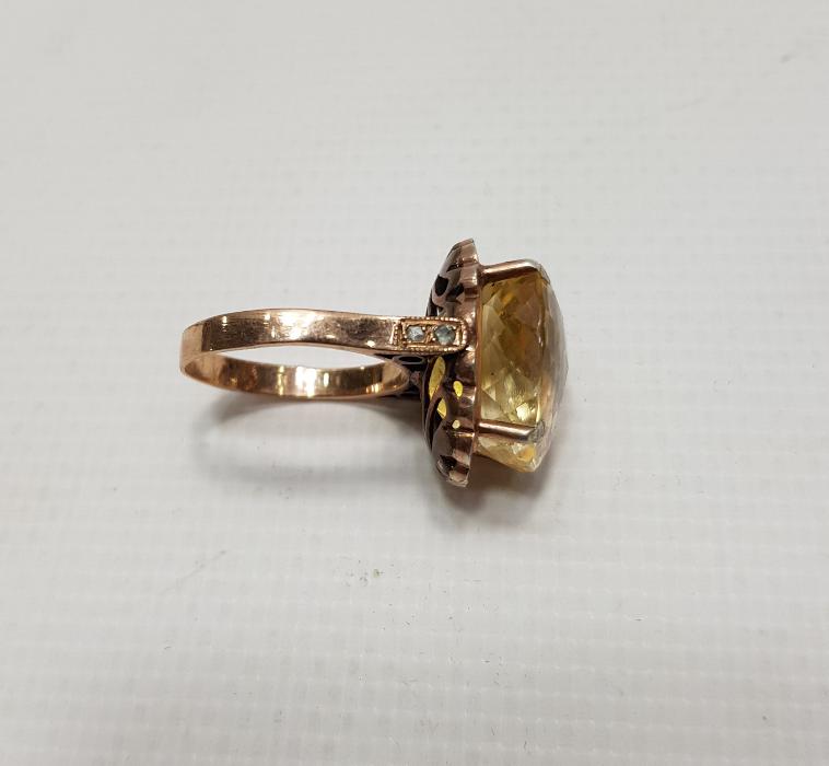 SİTRİN TAŞLI ALTIN YÜZÜK 