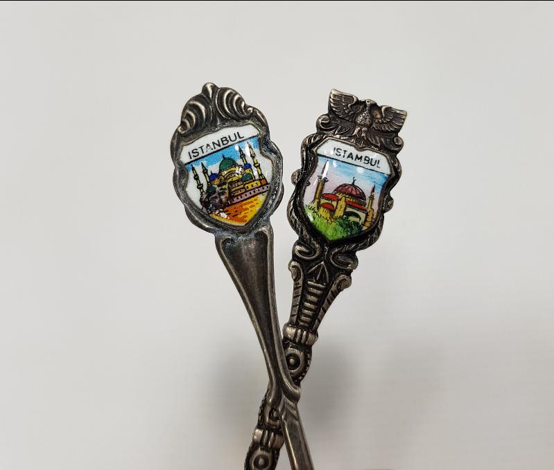 İSTANBUL TEMALI MİNELİ GÜMÜŞ KAŞIK ÇATAL 