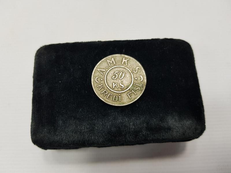 TARİHİ TESİSİ 1 EYLÜL 1925 A.M.K.Ş. 50 KURUŞ KREDİ FİŞİ JETON 