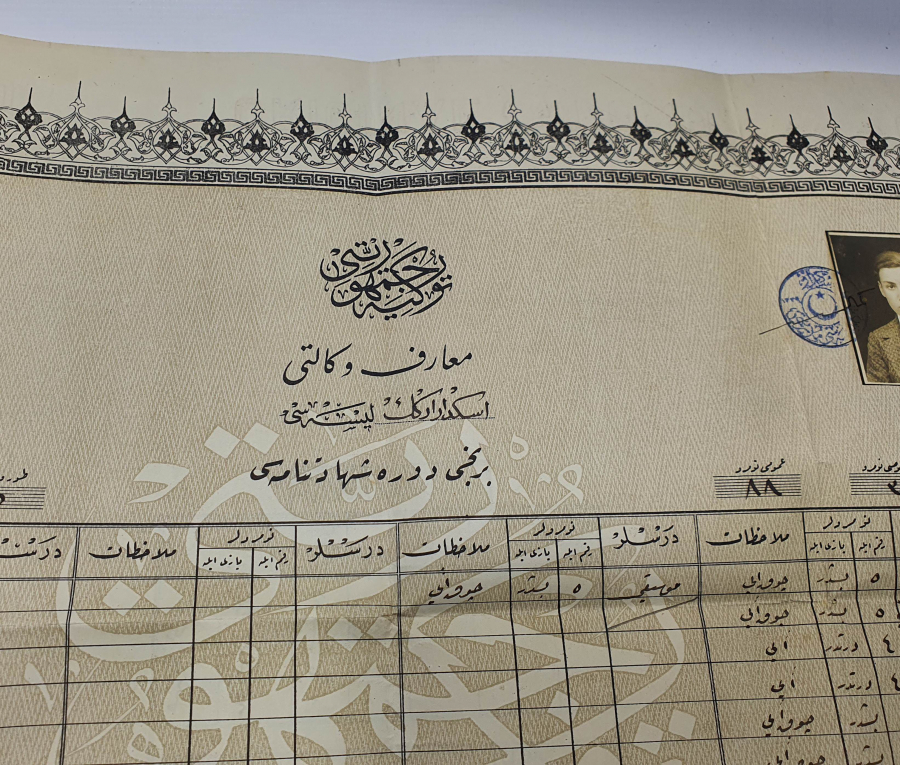 1927 YILI OSMANLICA YAZILI DİPLOMA