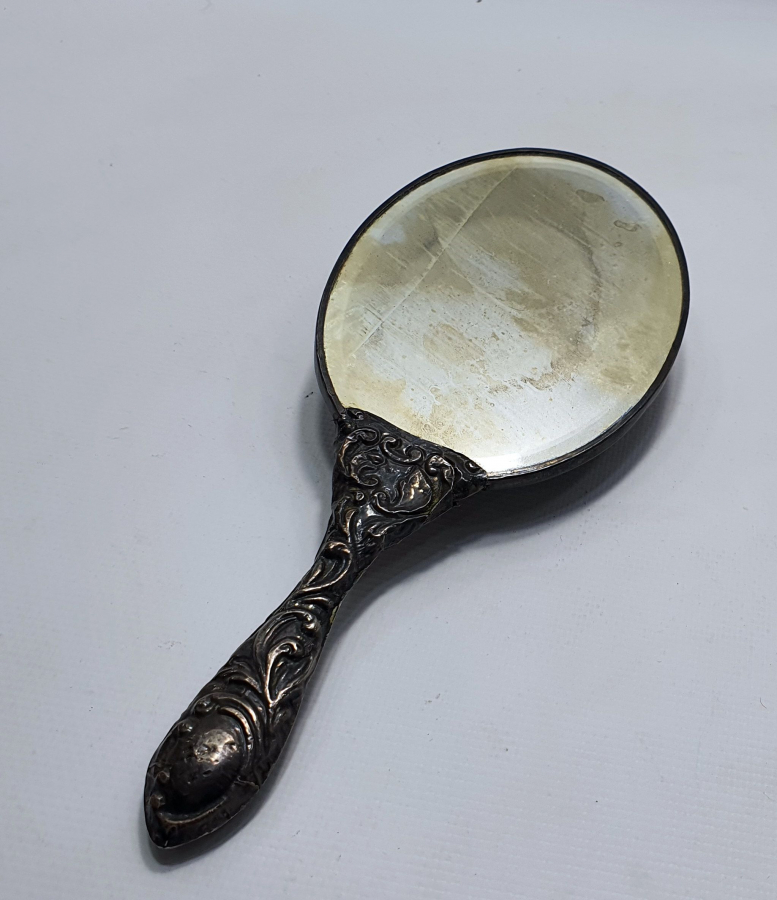 AYNASI TAŞ AYNA ANTİKA GÜMÜŞ EL AYNASI