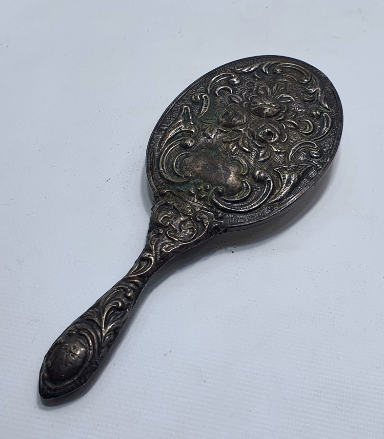 AYNASI TAŞ AYNA ANTİKA GÜMÜŞ EL AYNASI