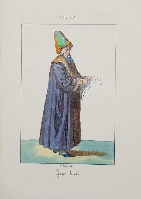 OSMANLI DÖNEMİ EL BOYAMA BAŞVEZİR GRAVÜRÜ