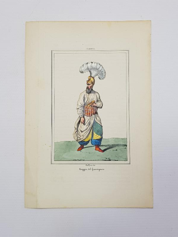 OSMANLI DÖNEMİ EL BOYAMA İÇOĞLAN GRAVÜRÜ