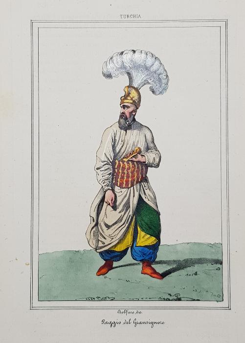 OSMANLI DÖNEMİ EL BOYAMA İÇOĞLAN GRAVÜRÜ