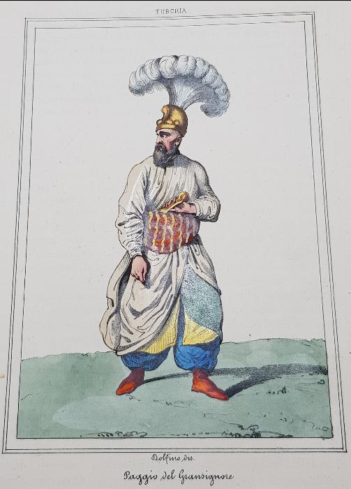 OSMANLI DÖNEMİ EL BOYAMA İÇOĞLAN GRAVÜRÜ