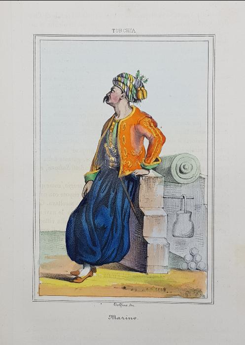 OSMANLI DÖNEMİ EL BOYAMA MARINO GRAVÜRÜ