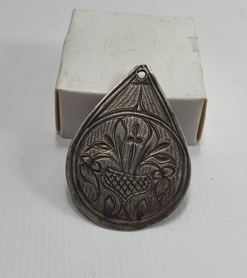 OSMANLI DÖNEMİ GÜMÜŞ ARMUDİ SAVATLI KOLYE