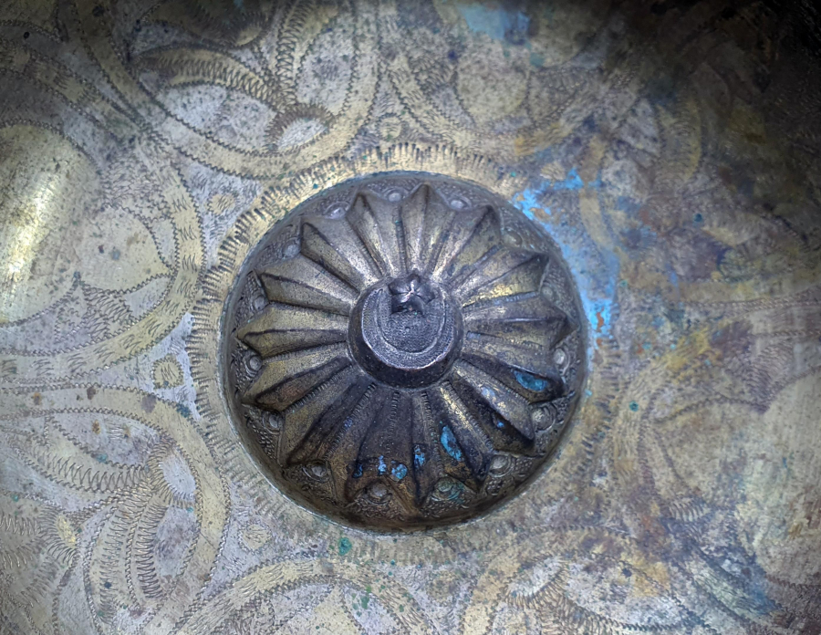 OSMANLI DÖNEMİ ORTASI ŞEMSE ÜSTÜNE AY YILDIZLI TAMAMI İŞLEMELİ ESERİ İSTANBUL HAMAM TASI