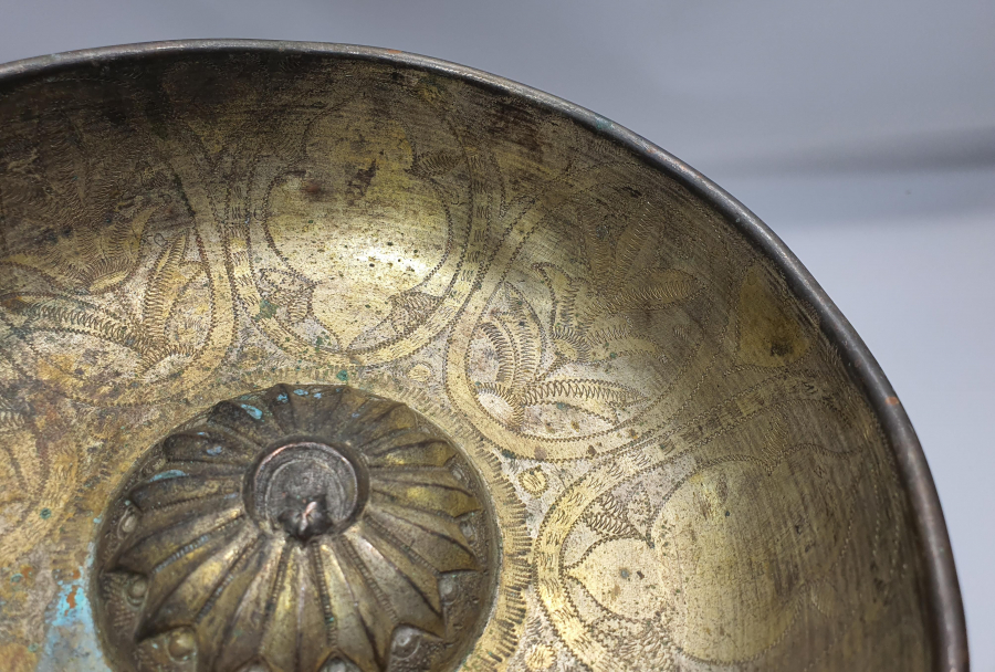 OSMANLI DÖNEMİ ORTASI ŞEMSE ÜSTÜNE AY YILDIZLI TAMAMI İŞLEMELİ ESERİ İSTANBUL HAMAM TASI