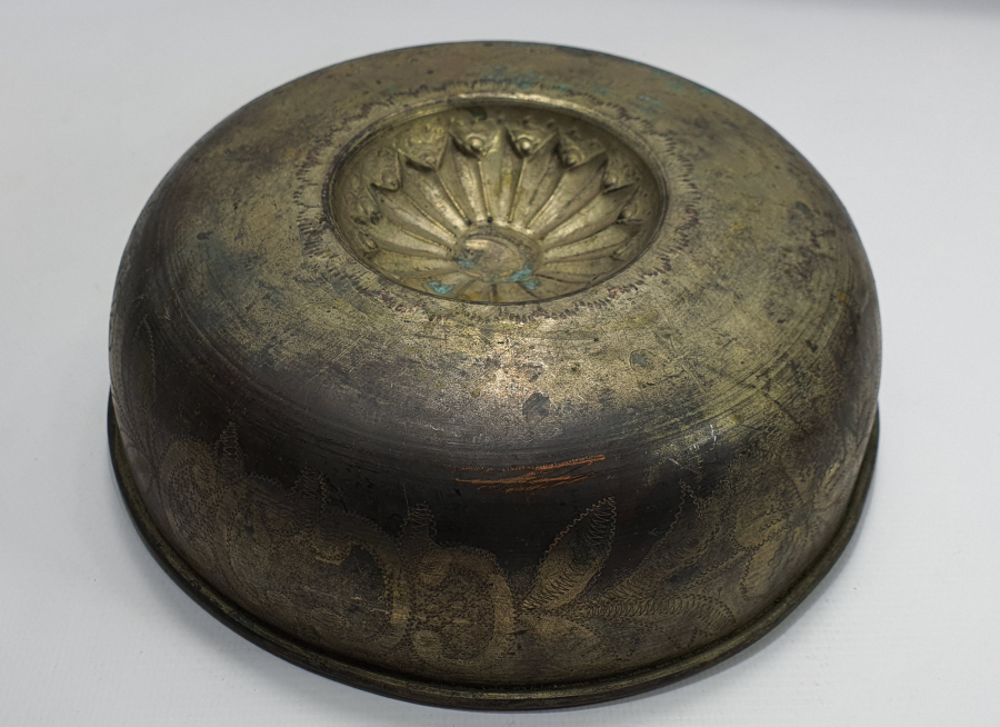 OSMANLI DÖNEMİ ORTASI ŞEMSE ÜSTÜNE AY YILDIZLI TAMAMI İŞLEMELİ ESERİ İSTANBUL HAMAM TASI