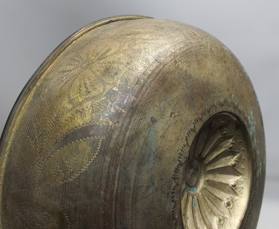 OSMANLI DÖNEMİ ORTASI ŞEMSE ÜSTÜNE AY YILDIZLI TAMAMI İŞLEMELİ ESERİ İSTANBUL HAMAM TASI