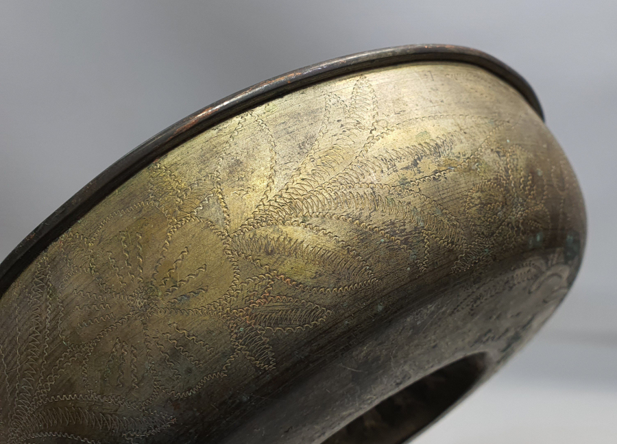 OSMANLI DÖNEMİ ORTASI ŞEMSE ÜSTÜNE AY YILDIZLI TAMAMI İŞLEMELİ ESERİ İSTANBUL HAMAM TASI